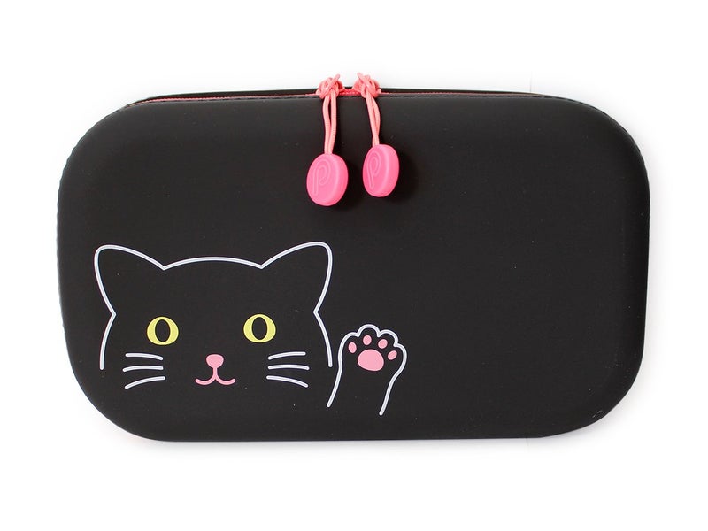 LIHIT LAB PuniLabo Zipper Pen Pouch, Black Cat, Large: 7.5" Ã— 1.5 inches - Image 1